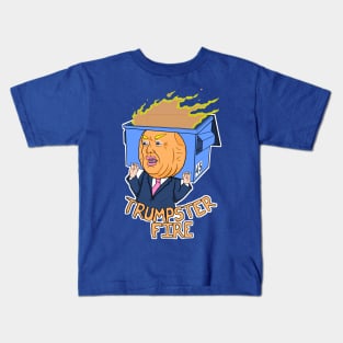 Trumpster Fire Outlined Kids T-Shirt